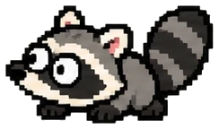 the raccoon, small and hungry